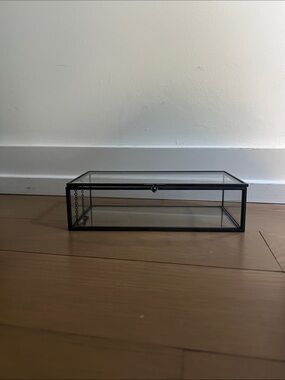 Glass Display Box Jewelry Case - Black Frame